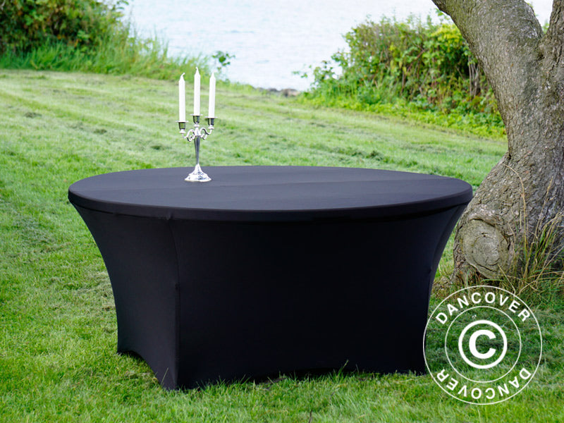 Stretch table cover Ø152x74 cm, Black