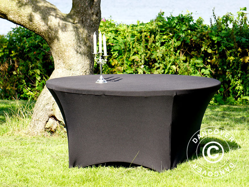 Stretch table cover Ø152x74 cm, Black