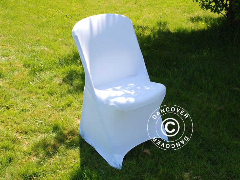 Stretch chair cover 48x43x89 cm, White (10 pcs.)
