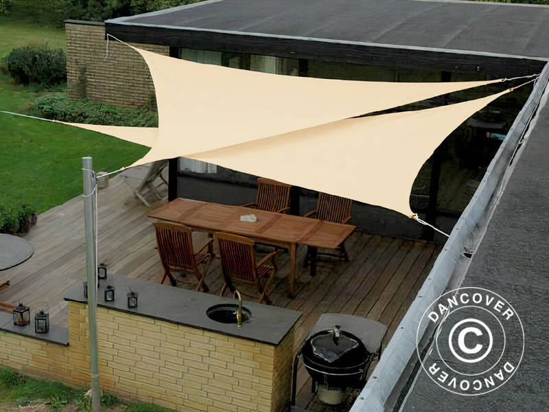 Sun sail 5x5x7 m, Triangular, Sand