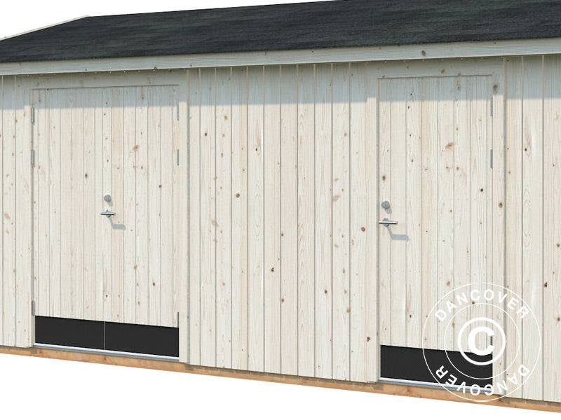 Wooden shed w/floor, 5.61x3.3x2.61 m, 16.9 m², Natural