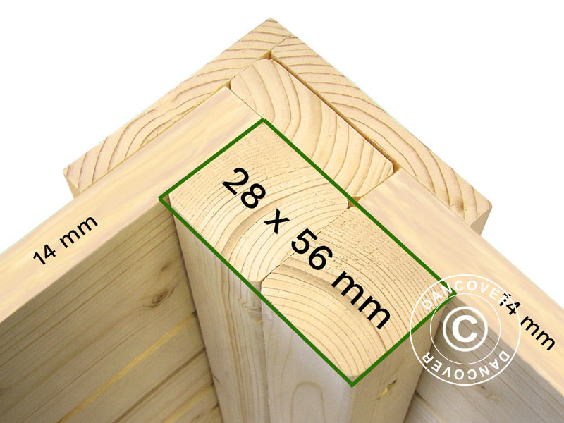 Wooden bike shed, Bertilo Wallstore Velo, 2.06x1.02x1.35 m, 2.1 m², Natural