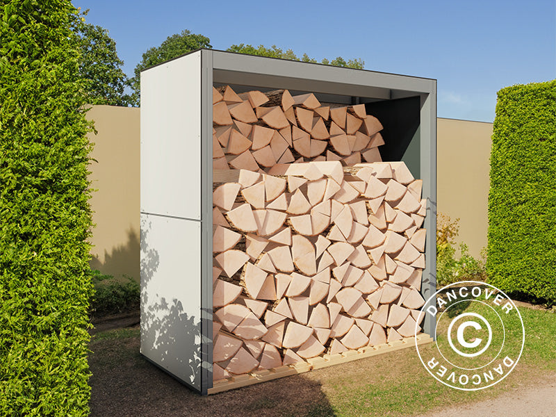 Wood Storage, Bertilo HPL 2, 1.51x0.75x1.54 m, 1.13 m², Anthracite/White ONLY 4 PCS. LEFT