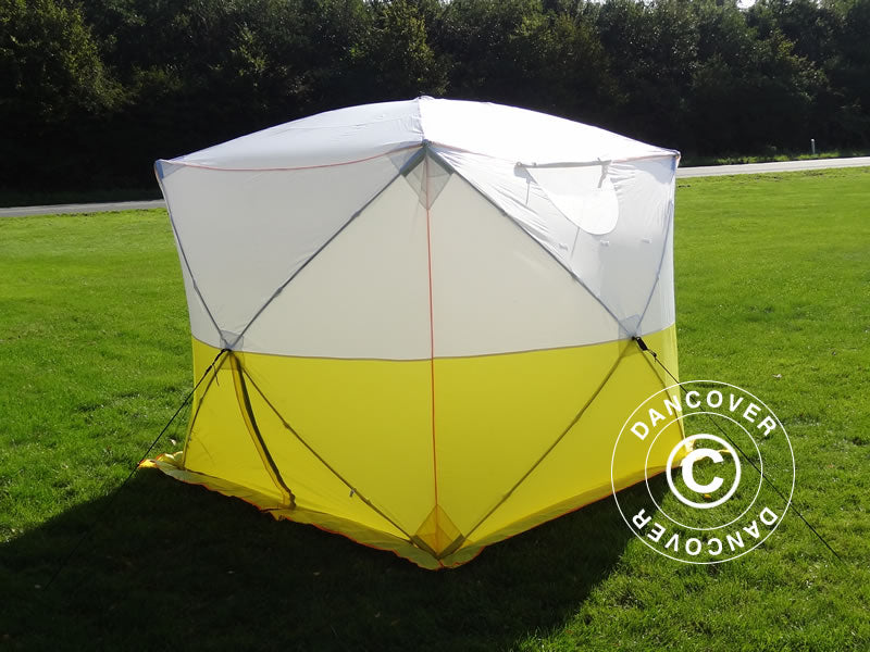 Work tent, FleXshelter Basic+, 3x3x2 m, Flame-retardant, Yellow/White