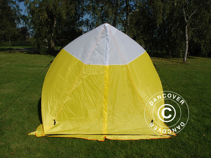 Work tent, FleXshelter Basic Triangle, 1.8x1.9x2 m, Flame-retardant, Yellow/White