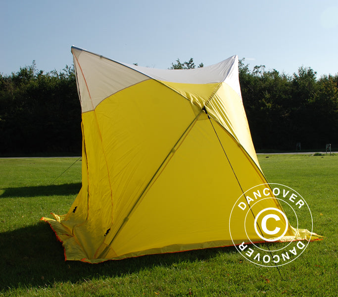 Work tent, FleXshelter Basic Triangle, 1.8x1.9x2 m, Flame-retardant, Yellow/White