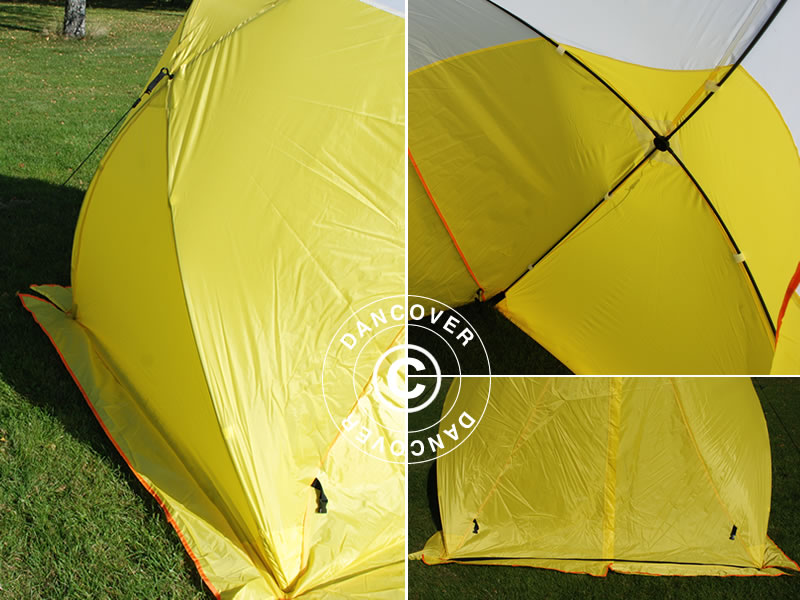 Work tent, FleXshelter Basic Triangle, 1.8x1.9x2 m, Flame-retardant, Yellow/White
