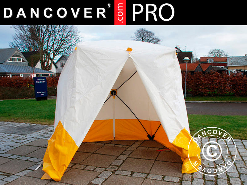 Work tent, FleXshelter PRO, Type 5S, 2.1x2.1x2.0 m, White/yellow ONLY 1 PCS. LEFT