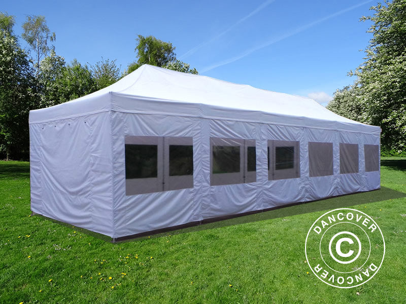 Pop up gazebo FleXtents PRO 4x12 m White, incl. sidewalls