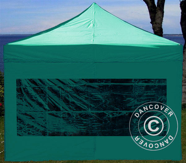 Sidewall w/panorama window for FleXtents, 3 m, Green