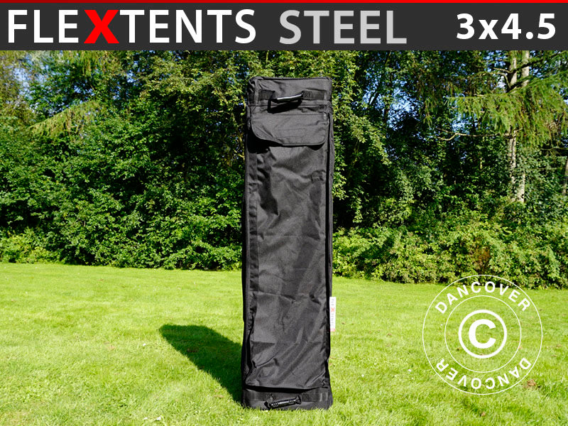 Carry bag w/ wheels, FleXtents® Steel 3x4.5 m, Black