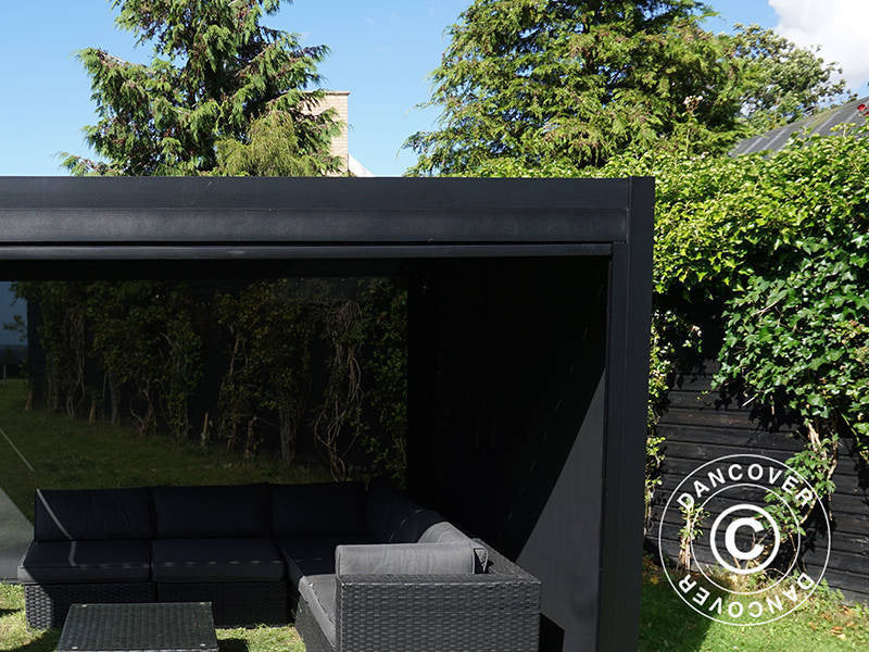 Electric sidewall screen for pergola gazebo San Pablo, 3 m, Black
