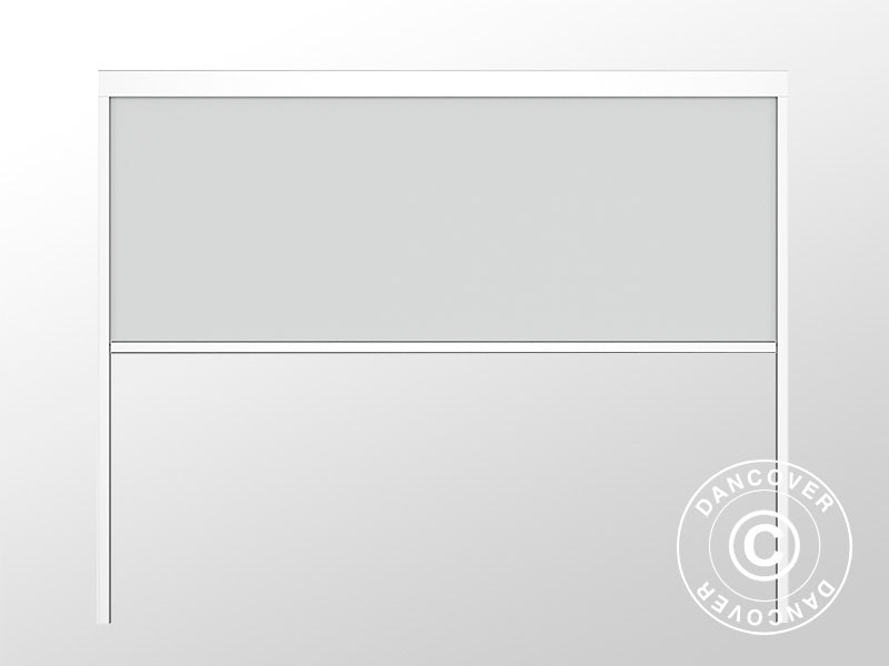 Sidewall screen f/bioclimatic pergola gazebo San Pablo, 4 m, White/Light grey