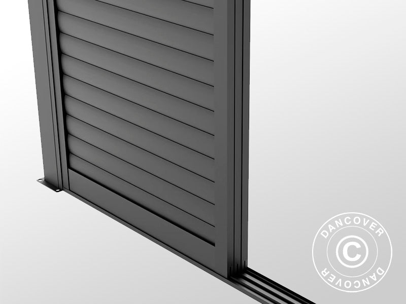 Louvre sliding door set f/pergola gazebo San Pablo 3 m, 0.92x2.18 m, Black