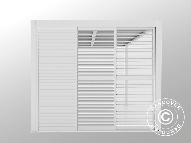 Louvre sliding door set f/pergola gazebo San Pablo 3 m, 0.92x2.18 m, White
