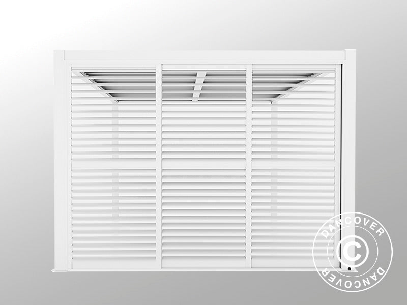 Louvre sliding door set f/pergola gazebo San Pablo 4 m, 1.25x2.18 m, White