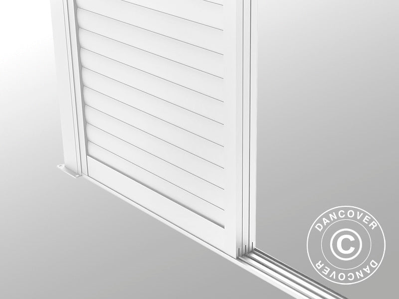 Louvre sliding door set f/pergola gazebo San Pablo 4 m, 1.25x2.18 m, White