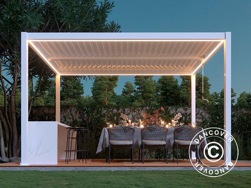 LED light strip for San Pablo pergola 3x4 m, 4 pcs., Warm white