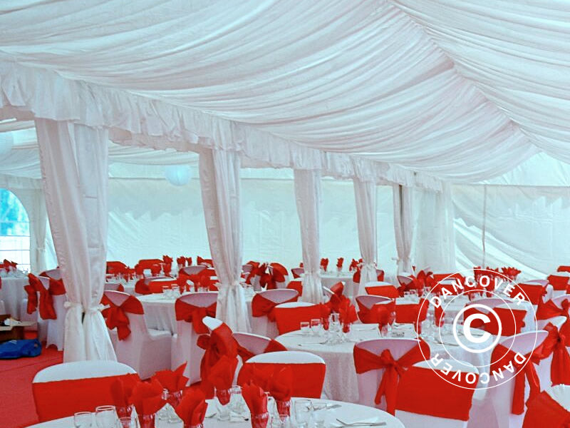 Marquee lining and leg curtain pack, White, for 5x10 m marquee