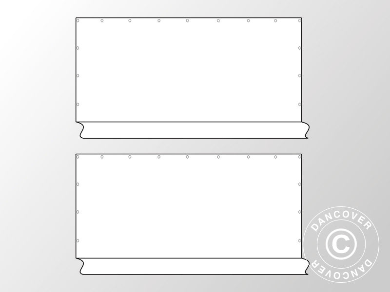 Sidewalls w/o windows for marquee PLUS 6 m, 2 pcs, White