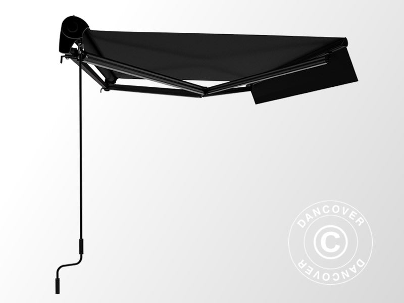 Awning w/Remote Control, 3.95x3 m, Black/Black Frame