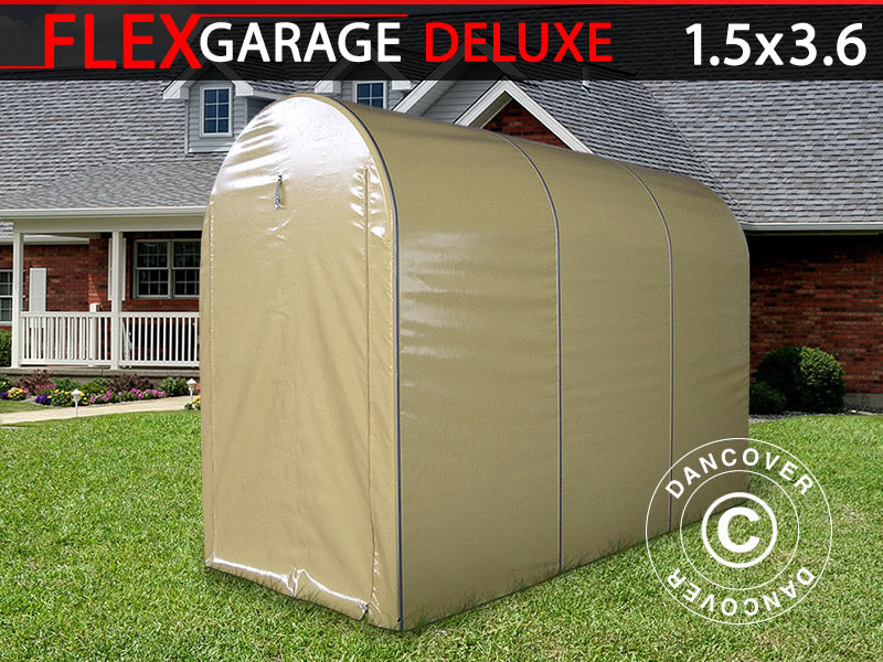 Folding tunnel garage (MC), 1.5x3.6x2.05 m, Beige