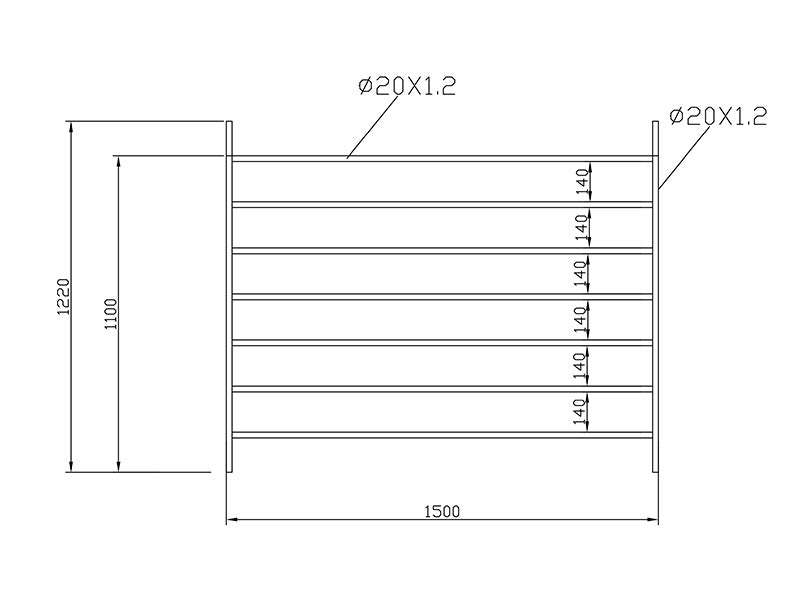Animal enclosure, 1.5x1.22 m, 4 pcs., Silver
