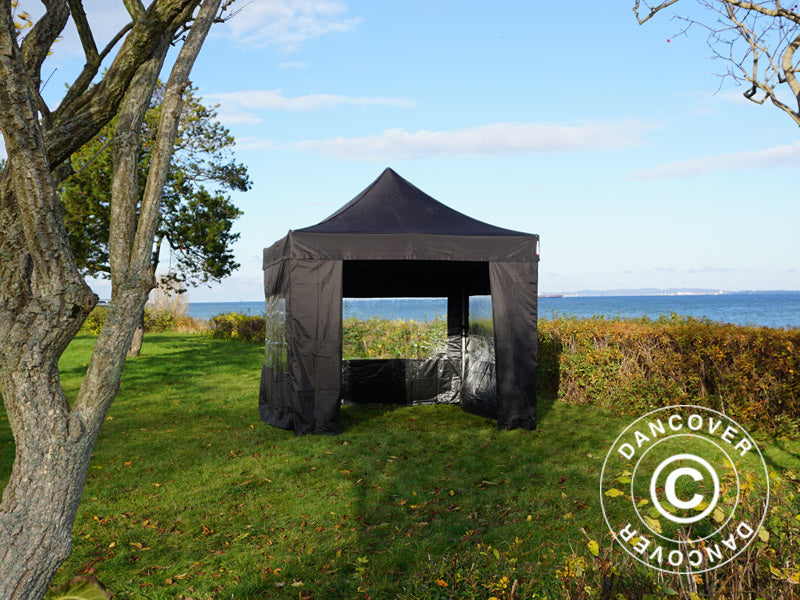 Pop up gazebo FleXtents PRO 3x3 m Black, incl. 4 sidewalls