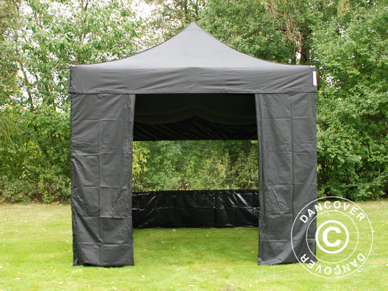 Pop up gazebo FleXtents PRO 3x3 m Black, incl. 4 sidewalls