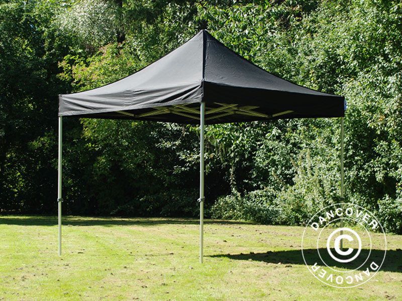 Pop up gazebo FleXtents PRO 3x3 m Black, incl. 4 sidewalls