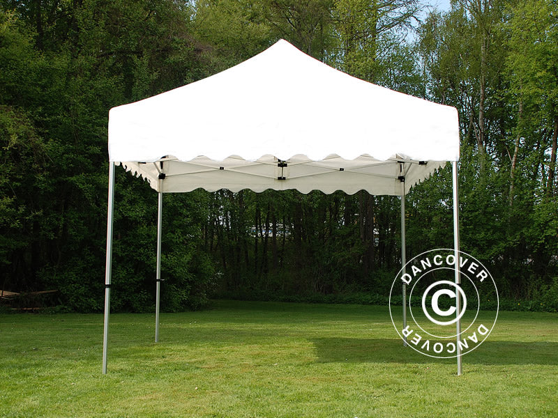 Pop up gazebo FleXtents PRO "Wave" 3x3 m White, incl. 4 decorative curtains