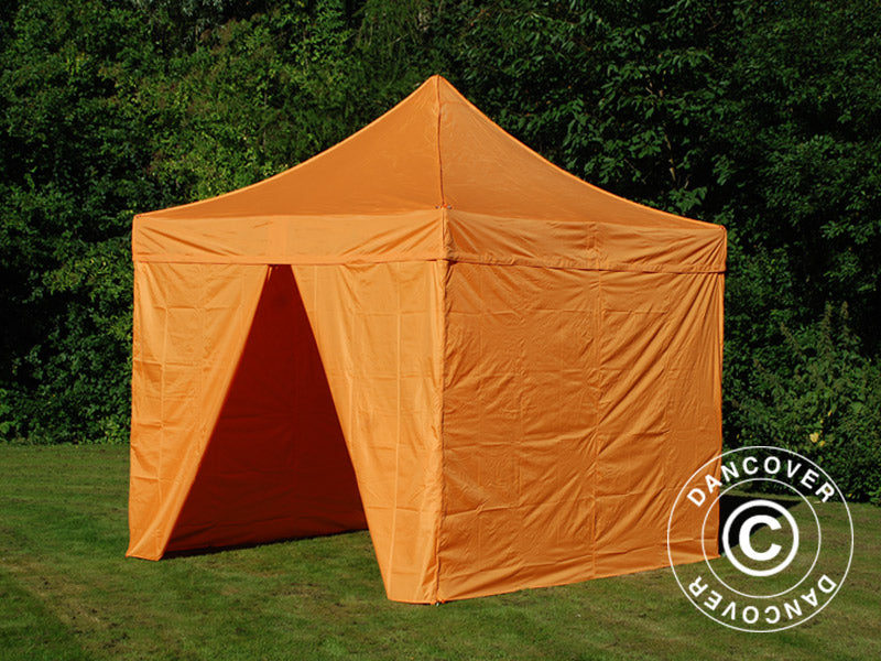 Pop up gazebo FleXtents PRO 3x3 m Orange, incl. 4 sidewalls