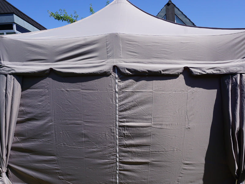 Pop up gazebo FleXtents PRO "Peaked" 3x6 m Latte, incl. 6 sidewalls and 6 decorative curtains