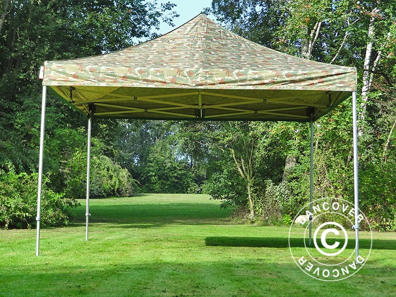 Pop up gazebo FleXtents PRO 4x4 m Camouflage/Military, incl. 4 sidewalls
