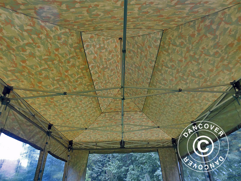 Pop up gazebo FleXtents PRO 4x6 m Camouflage/Military, incl. 8 sidewalls