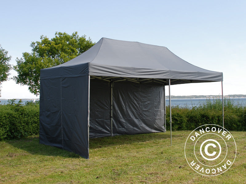 Pop up gazebo FleXtents PRO 3x6 m Grey, incl. 6 sidewalls