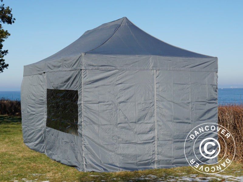 Pop up gazebo FleXtents PRO 3x6 m Grey, incl. 6 sidewalls