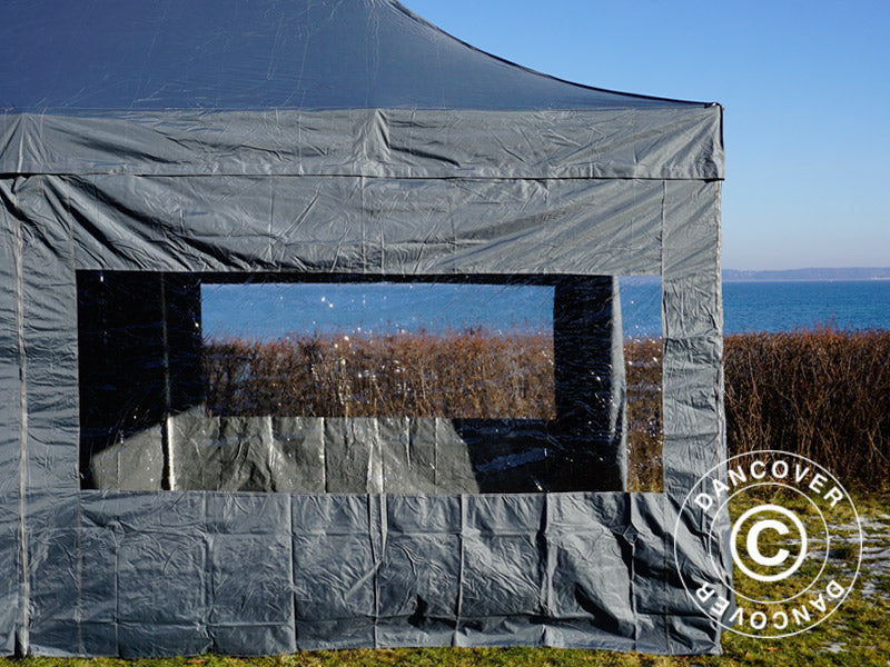 Pop up gazebo FleXtents PRO 3x6 m Grey, incl. 6 sidewalls