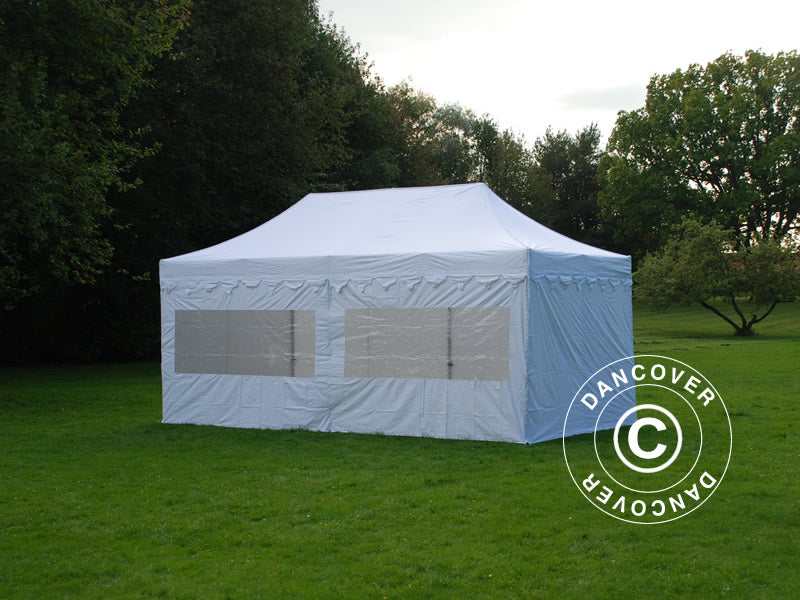 Pop up gazebo FleXtents PRO "Morocco" 3x6 m White, incl. 6 sidewalls