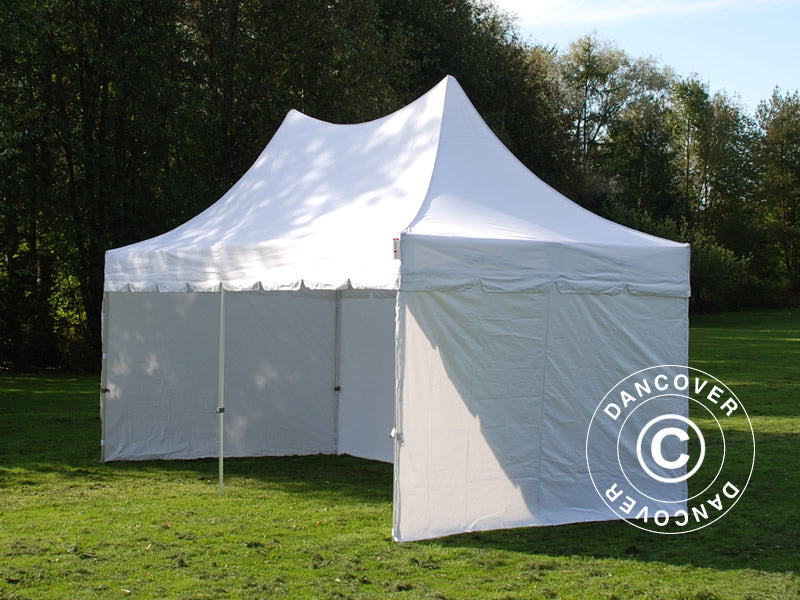 Pop up gazebo FleXtents PRO Peak Pagoda 3x6 m White, Incl. 6 sidewalls