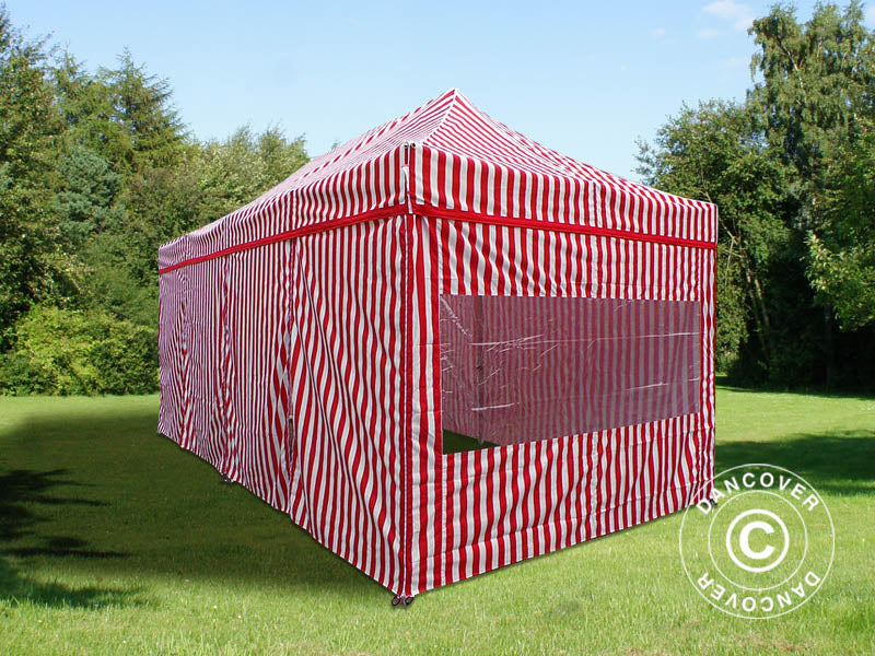 Pop up gazebo FleXtents PRO 3x6 m striped, incl. 6 sidewalls
