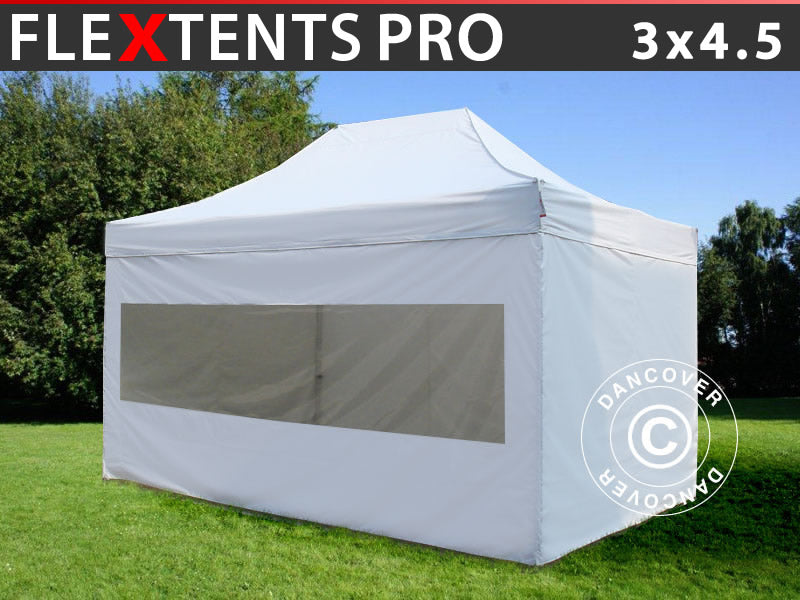 Flext. Pro 3x4,5m White Top Frame & sidewalls GL