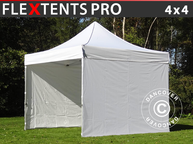 Pop up gazebo FleXtents PRO 4x4 m White, incl. 4 sidewalls