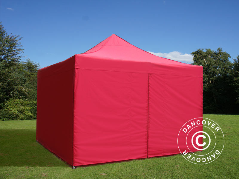 Pop up gazebo FleXtents PRO 4x4 m Red, incl. 4 sidewalls