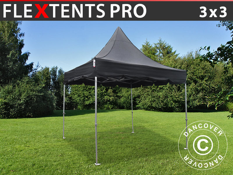 Pop up gazebo FleXtents PRO Peak Pagoda 3x3 m Black