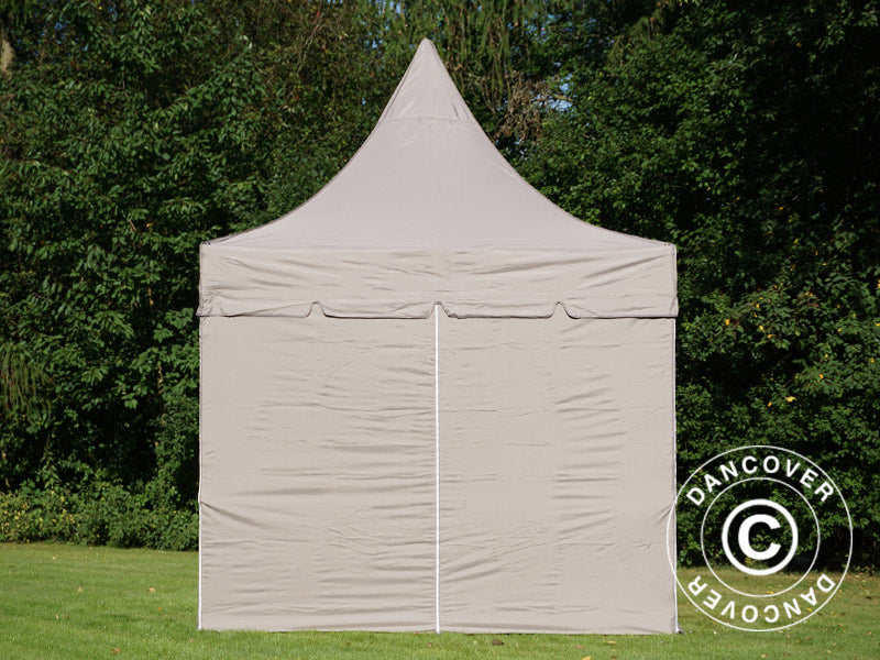 Pop up gazebo FleXtents PRO Peak Pagoda 3x3 m Latte, incl. 4 sidewalls