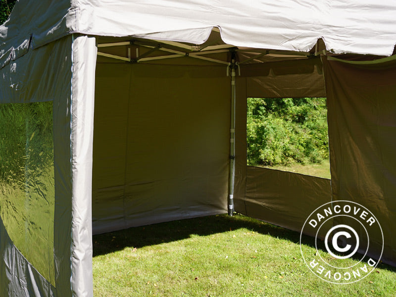 Pop up gazebo FleXtents PRO Peak Pagoda 3x3 m Latte, incl. 4 sidewalls