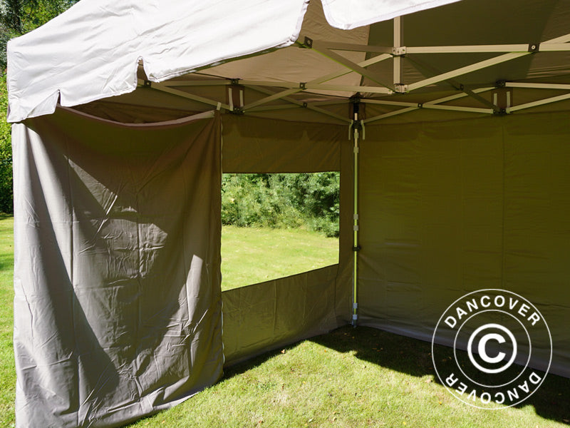 Pop up gazebo FleXtents PRO Peak Pagoda 3x3 m Latte, incl. 4 sidewalls