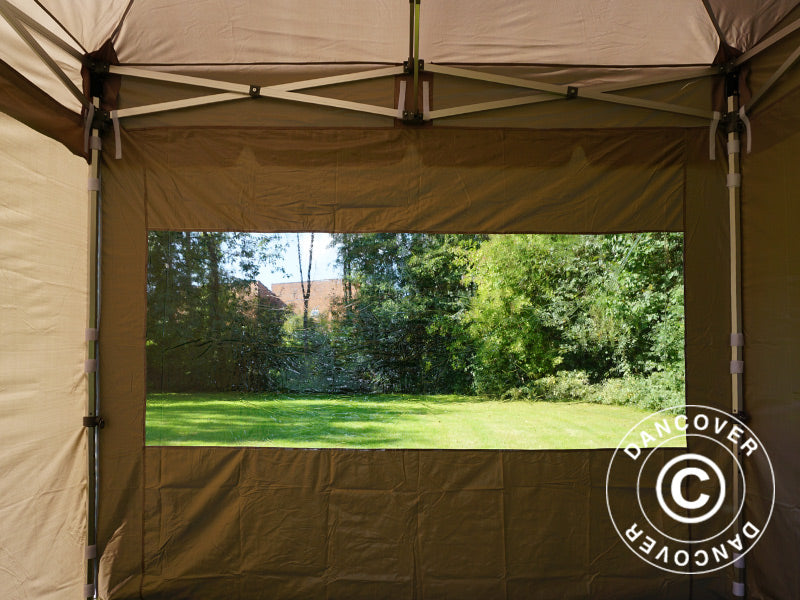 Pop up gazebo FleXtents PRO Peak Pagoda 3x3 m Latte, incl. 4 sidewalls