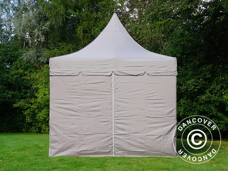 Pop up gazebo FleXtents PRO Peak Pagoda 3x6 m Latte, incl. 6 sidewalls